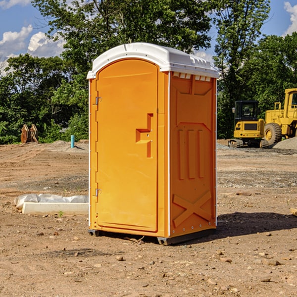 how often are the porta potties cleaned and serviced during a rental period in Mabie CA